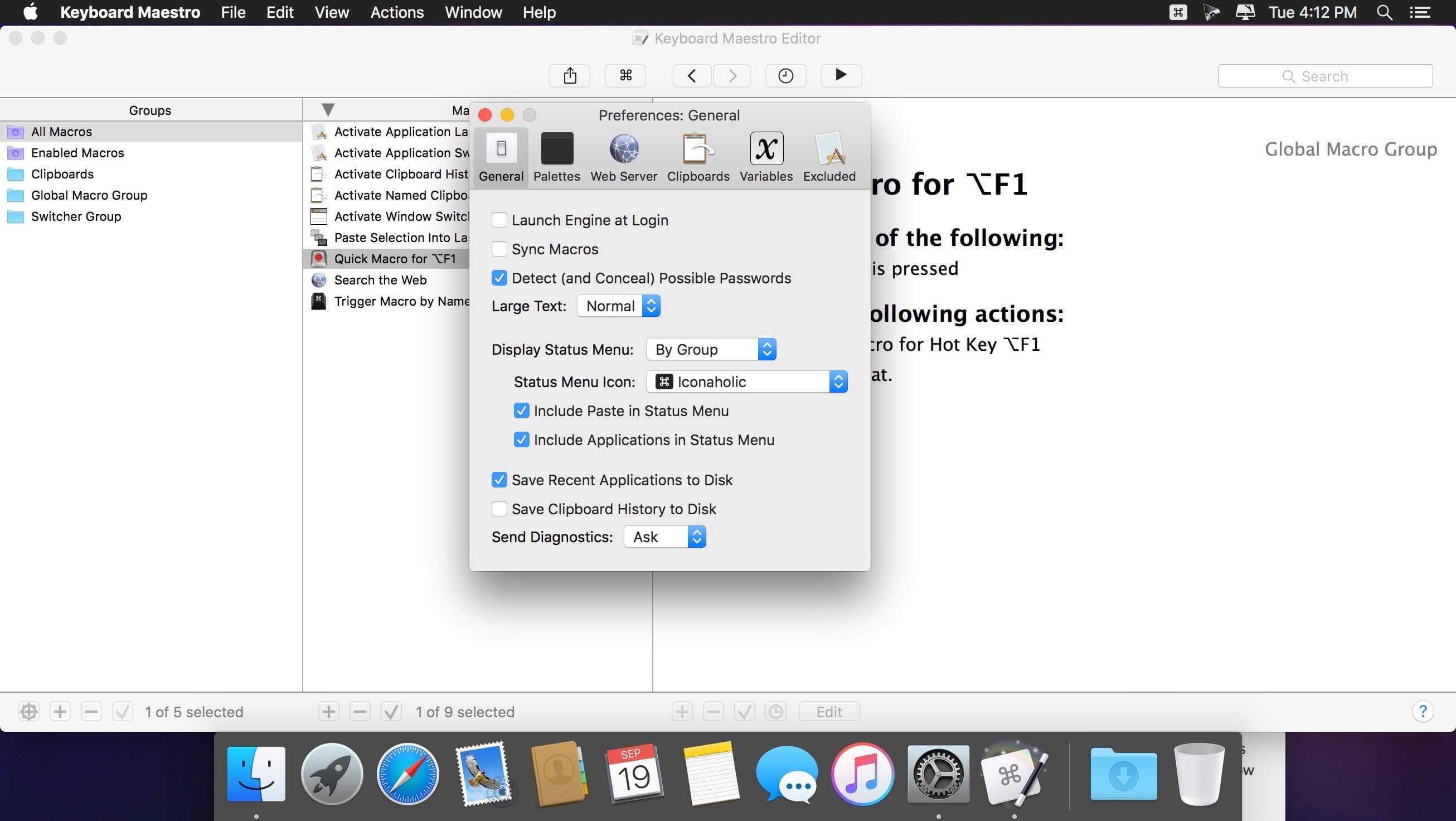 Keyboard Maestro screenshot 2